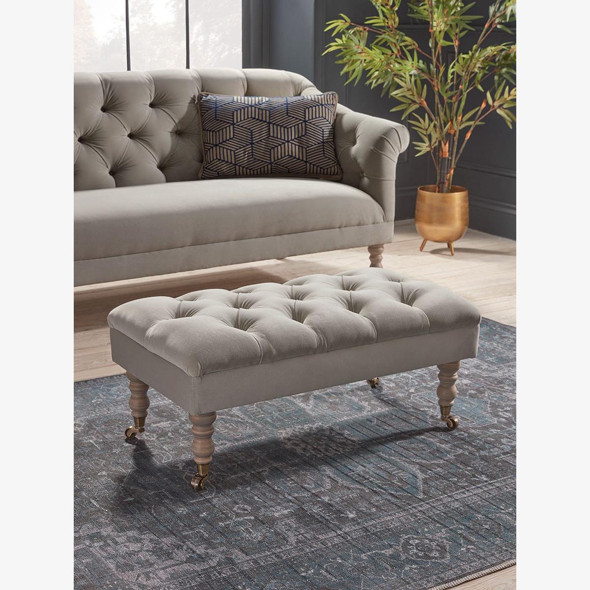Domme Ottoman – Charcoal Velvet – image 1