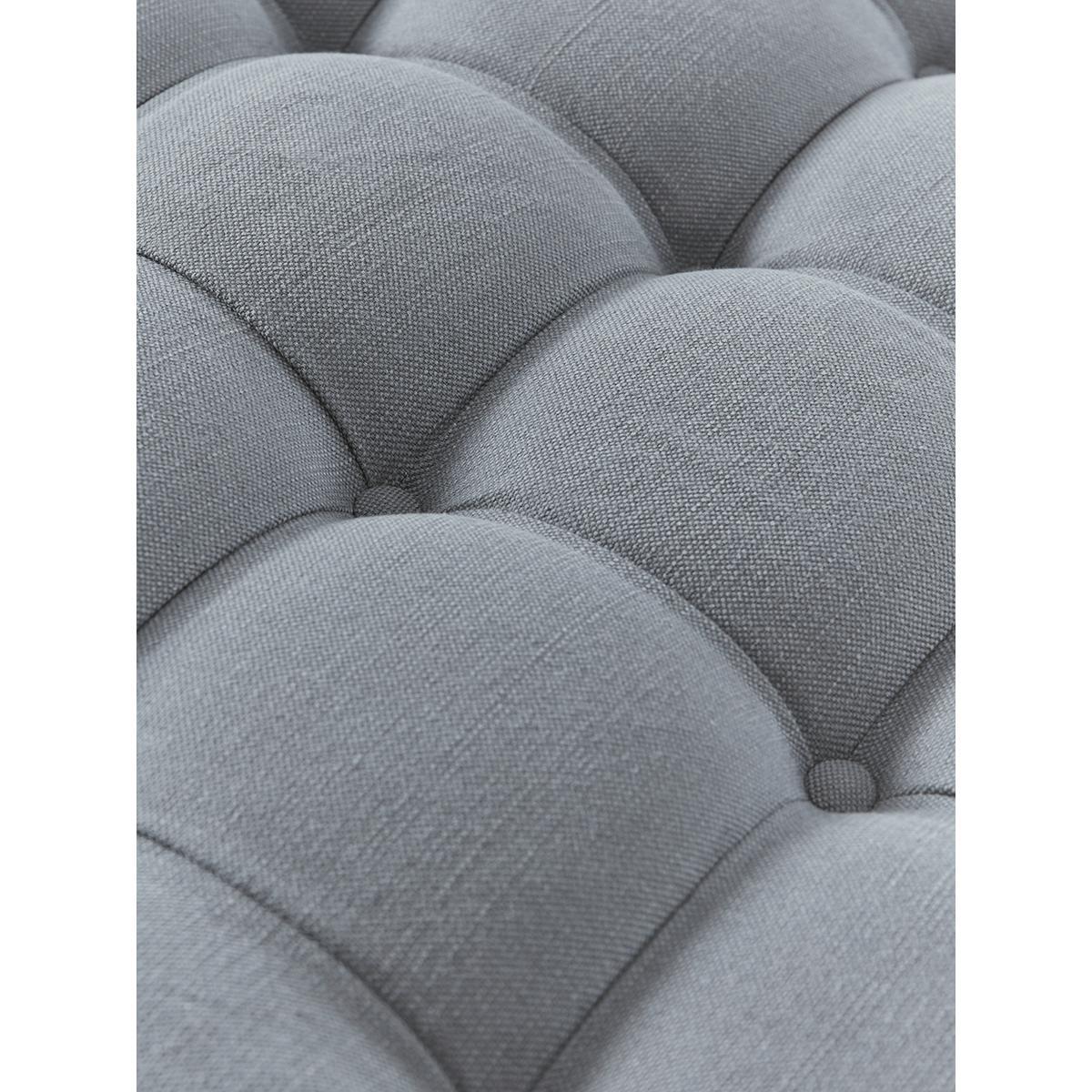 NEW Margeaux Round Ottoman - Soft Grey Velvet – image 3