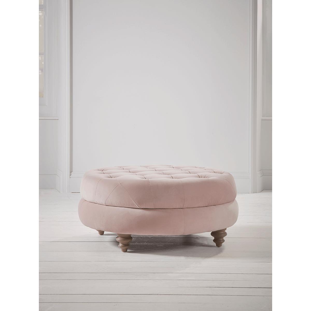 NEW Margeaux Round Ottoman - Soft Grey Velvet – image 6