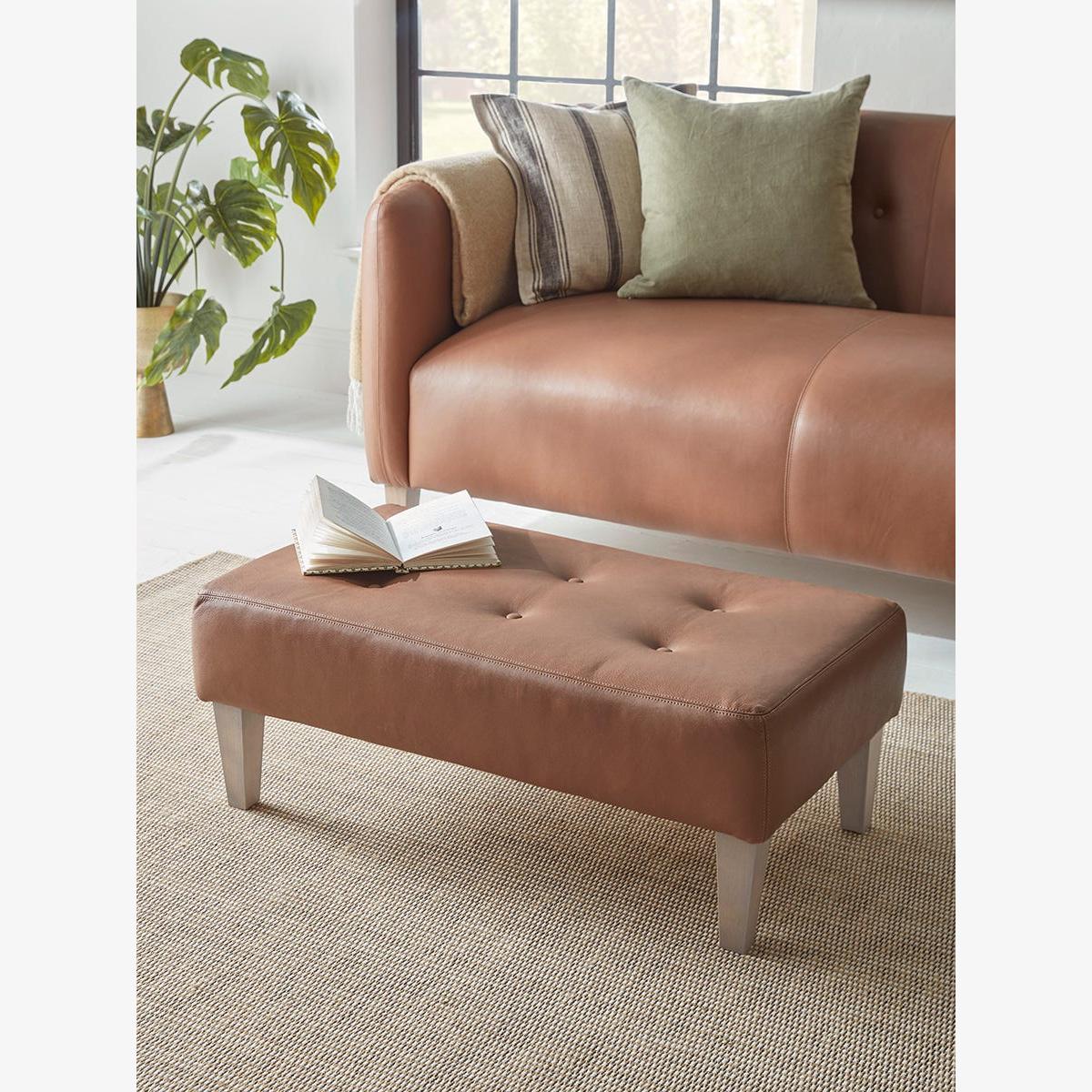 Narvik Ottoman – Sand Herringbone – image 1