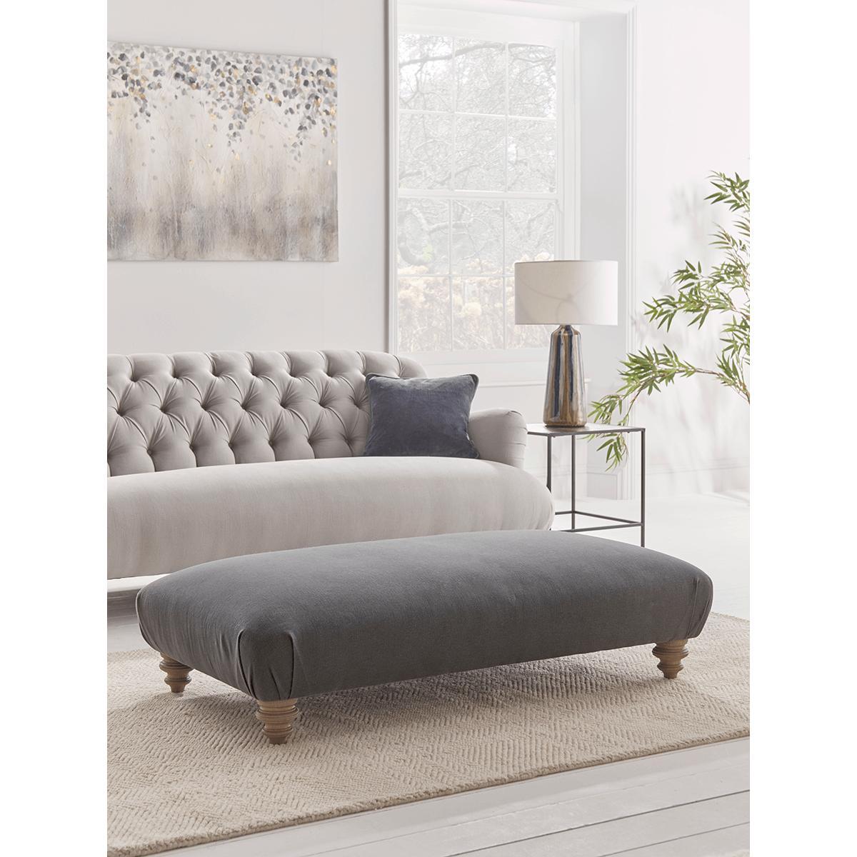 Cosy Ottoman - Ash Linen Cotton Blend – image 1