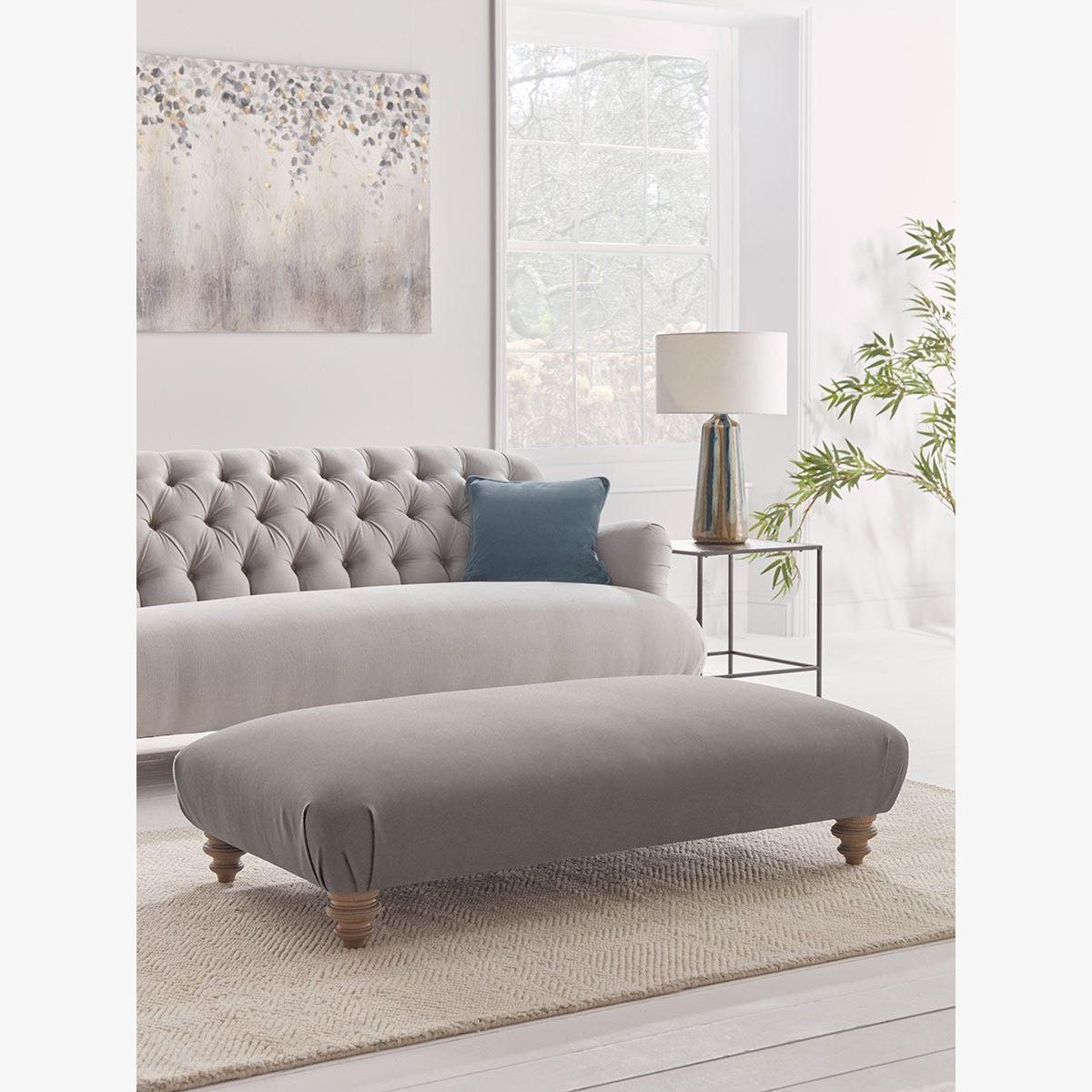 Cosy Ottoman - Soft Grey Velvet – image 1
