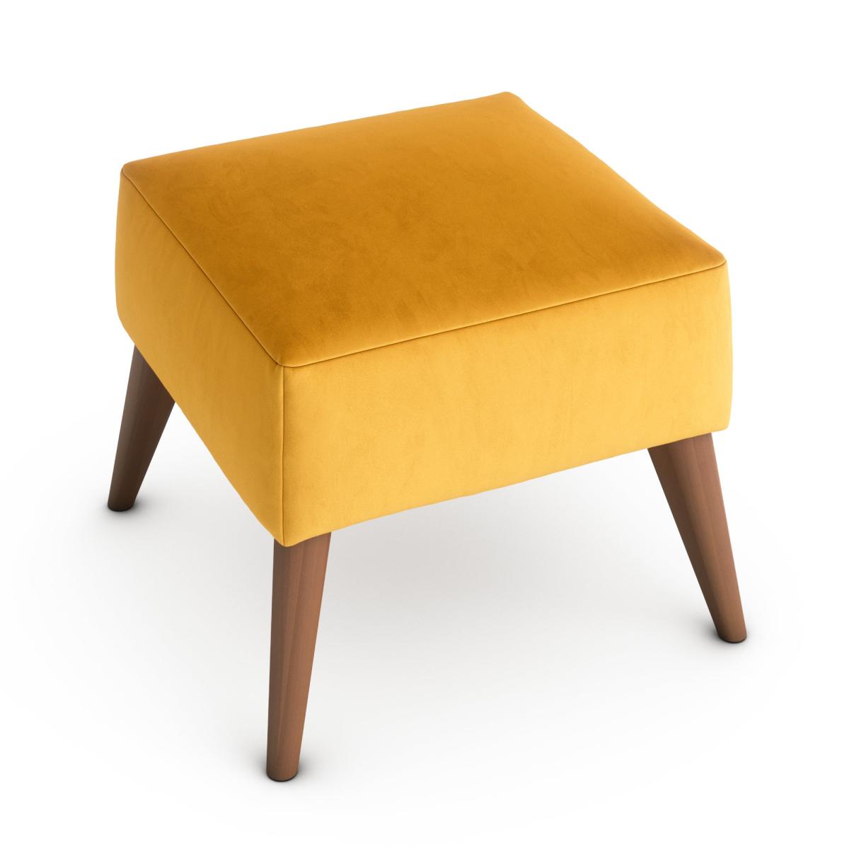 Marlow Luxury Velvet Footstool Luxury Velvet Old Gold – image 2