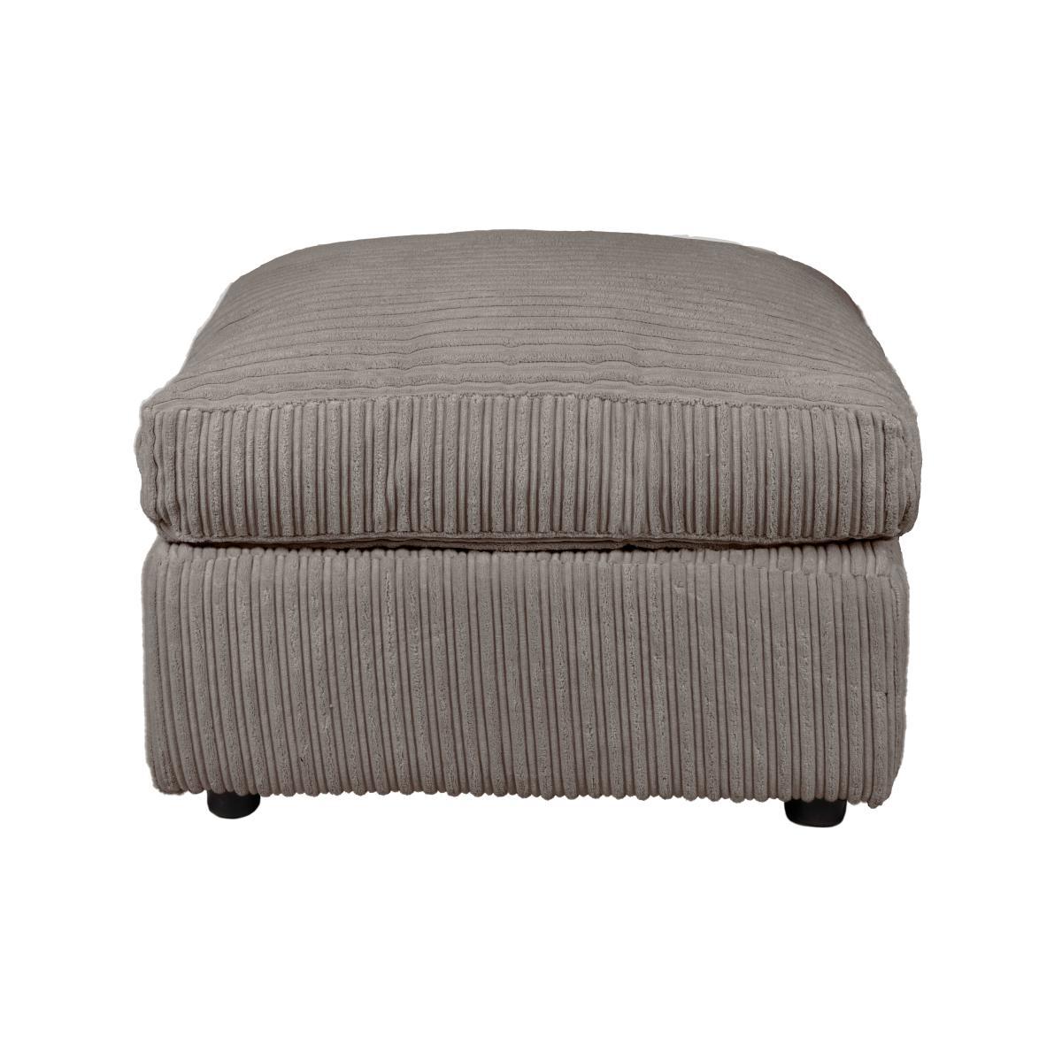 Blake Jumbo Cord Footstool Grey – image 2