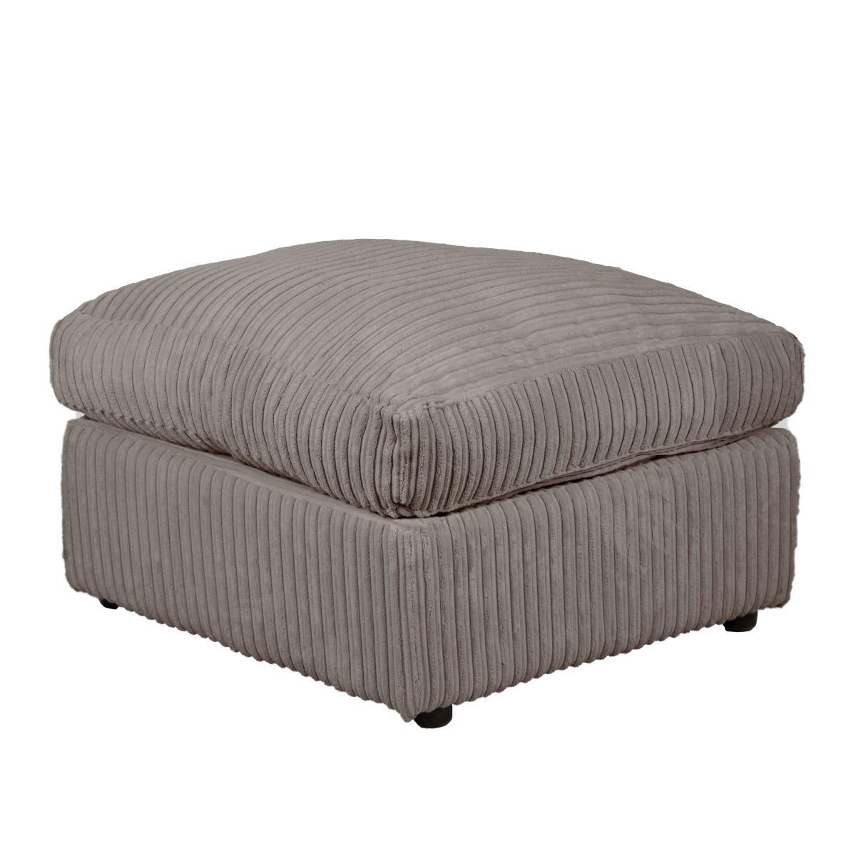 Blake Jumbo Cord Footstool Grey – image 3