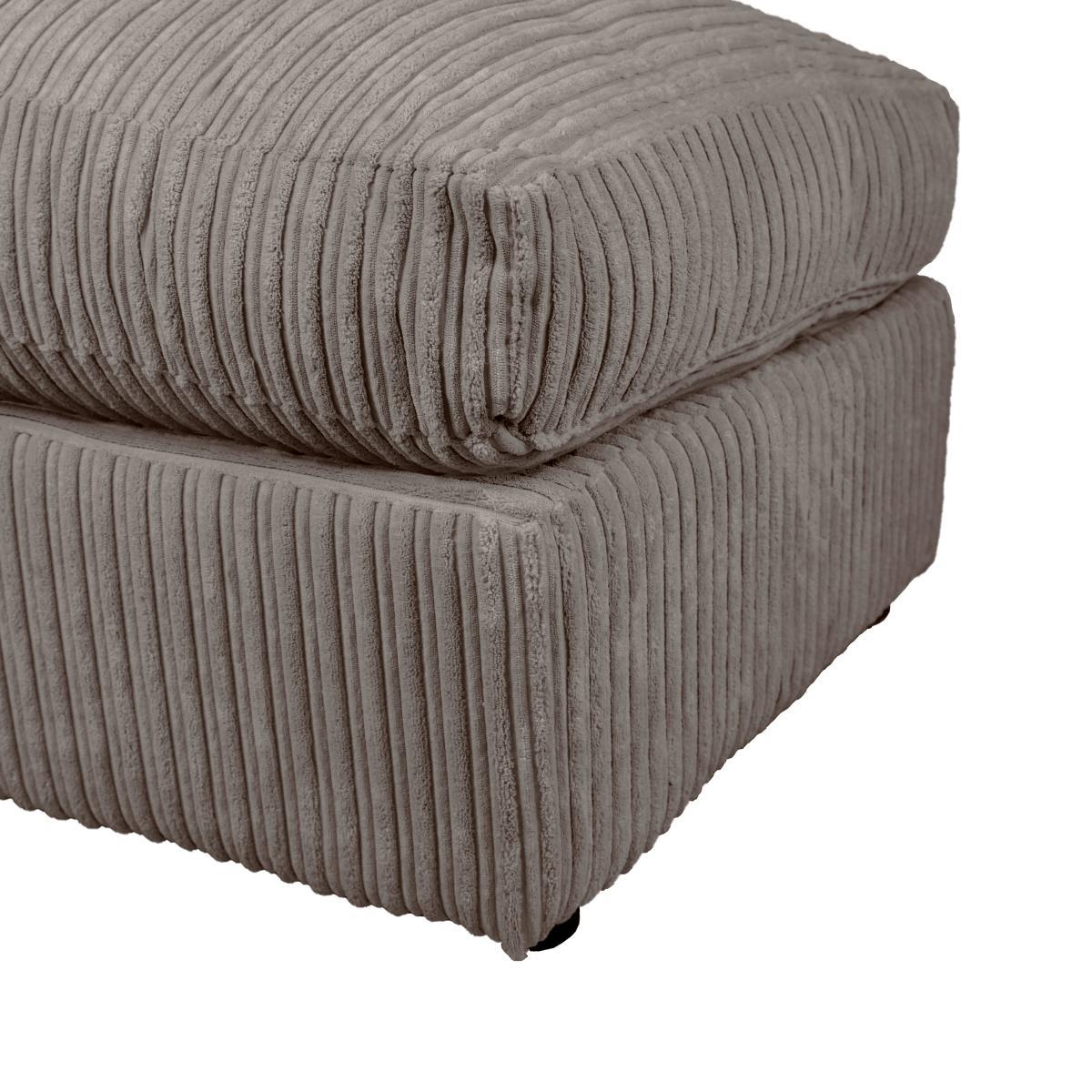 Blake Jumbo Cord Footstool Grey – image 4