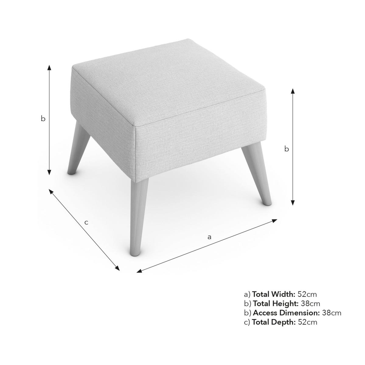 Marlow Slub Cotton Blend Footstool Slub Cotton Light Mineral – image 7