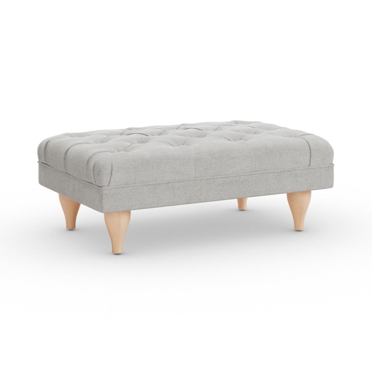 Warwick Footstool Tonal Weave Silver – image 2