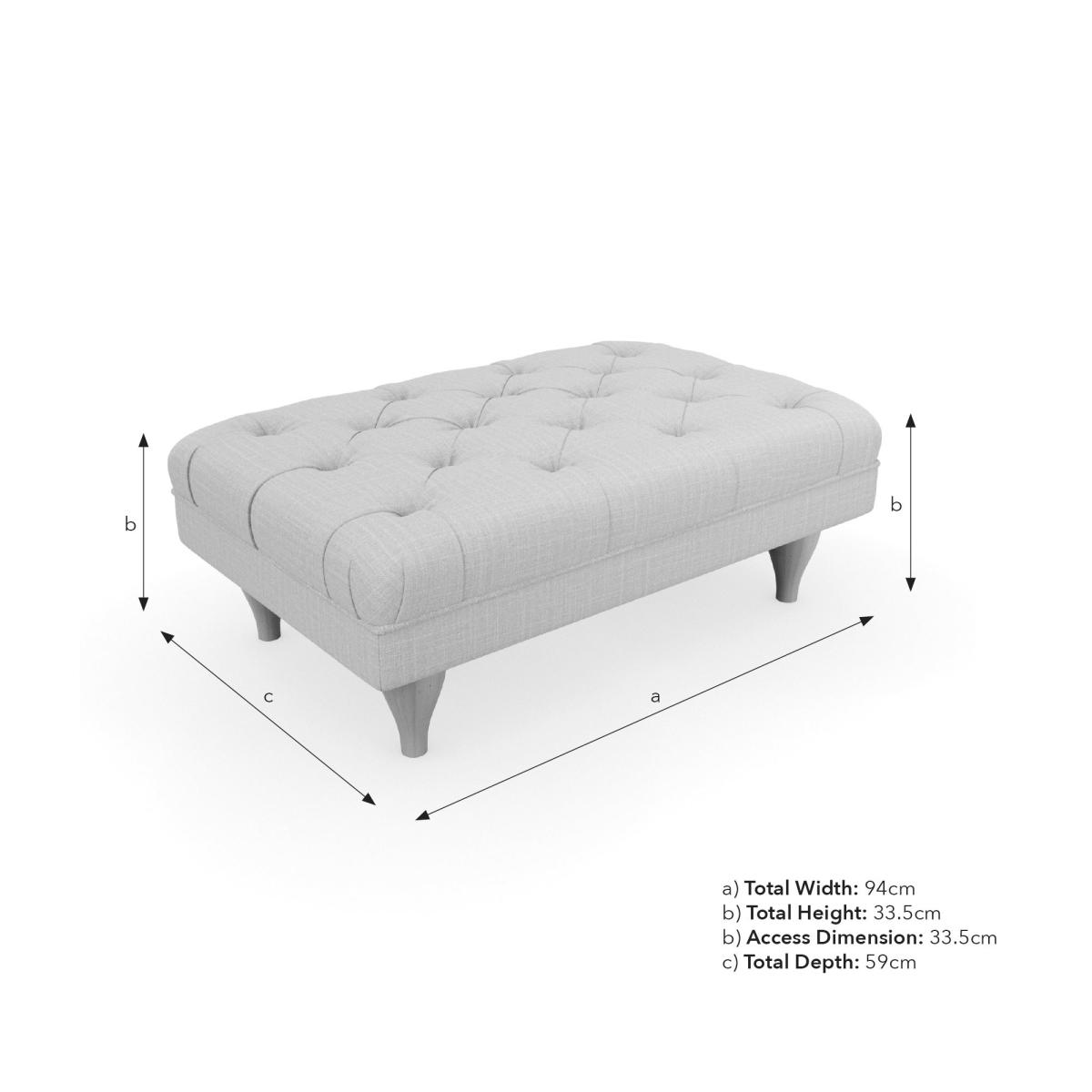 Warwick Footstool Tonal Weave Silver – image 7