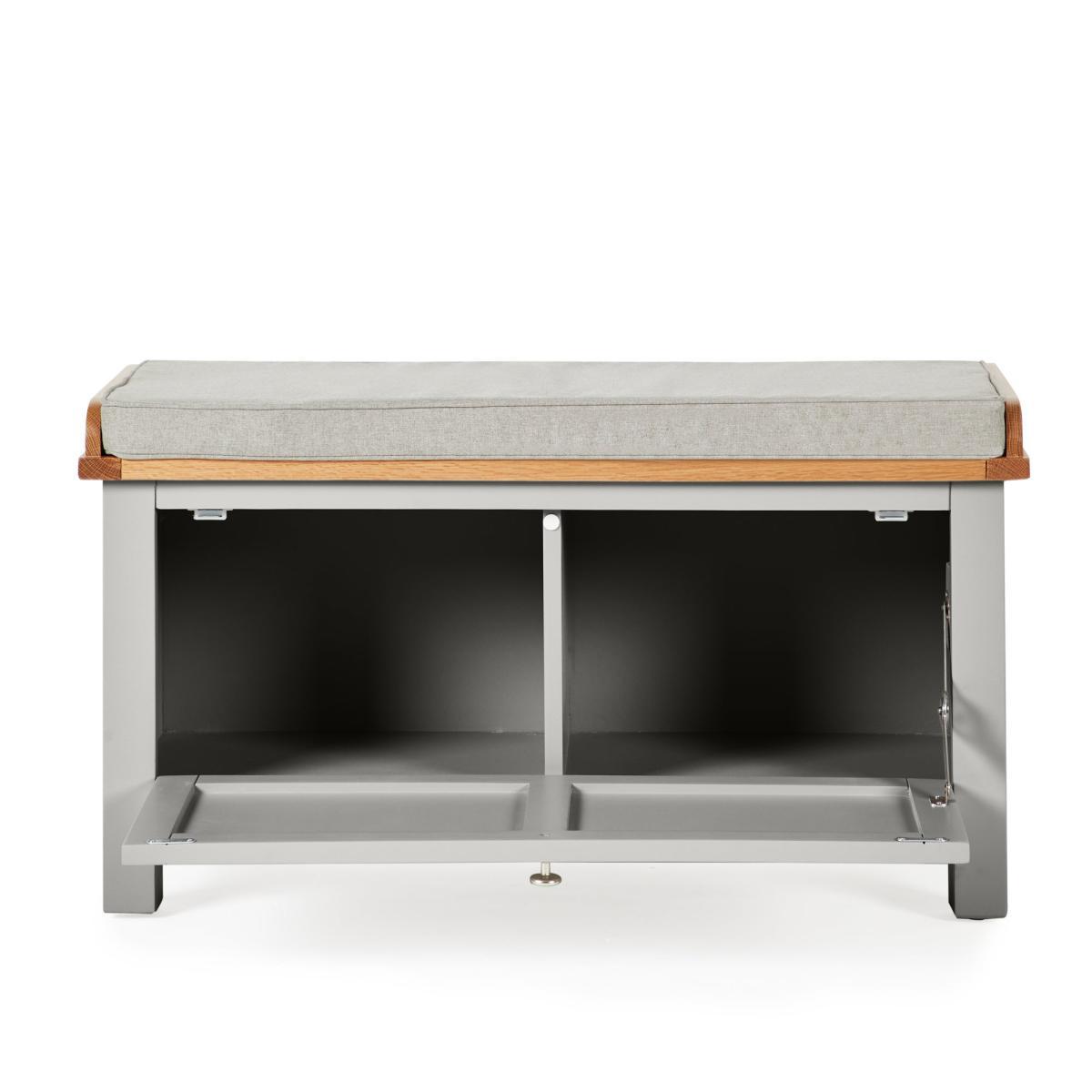 Bromley Grey Storage Bench With Cushion Grey – image 4