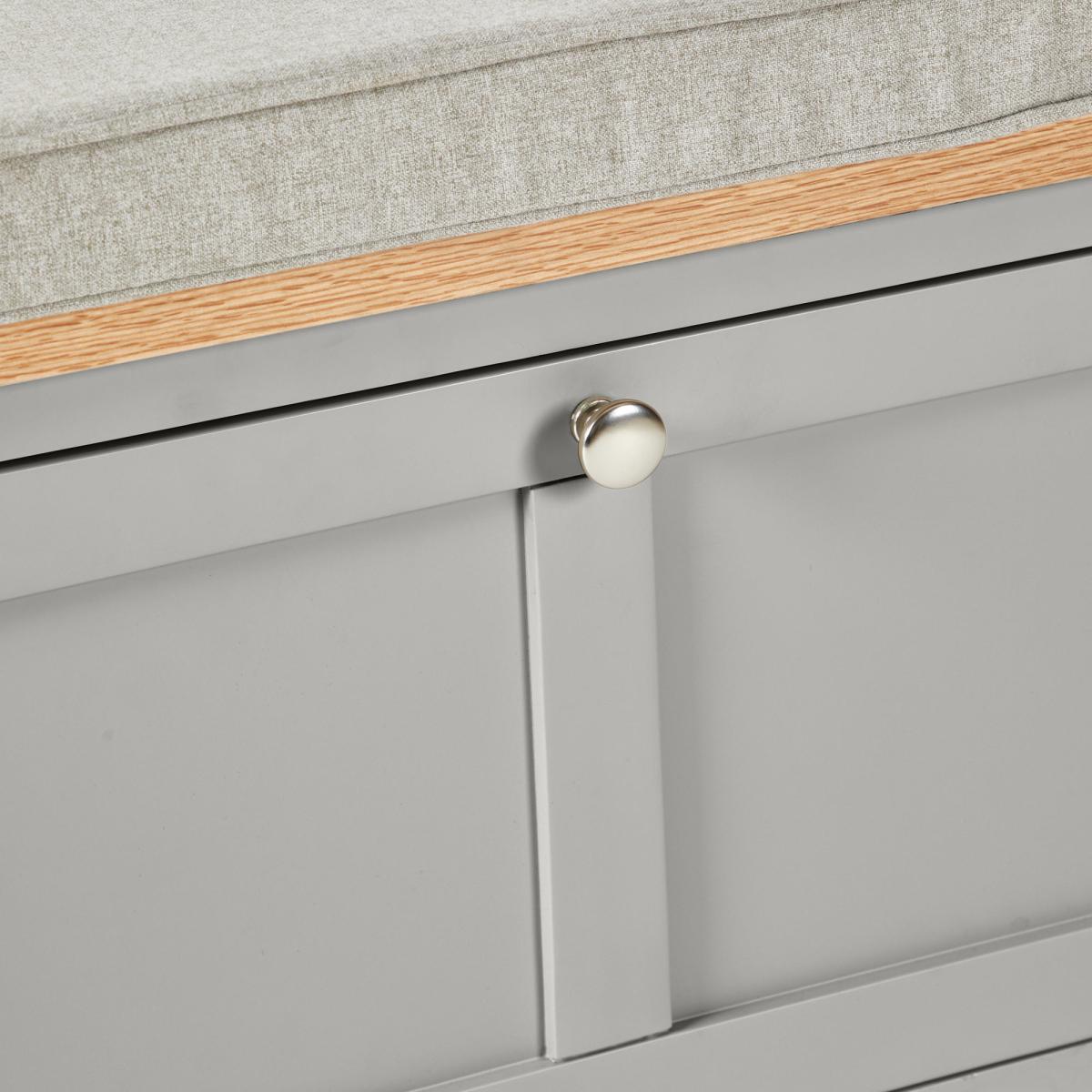 Bromley Grey Storage Bench With Cushion Grey – image 6