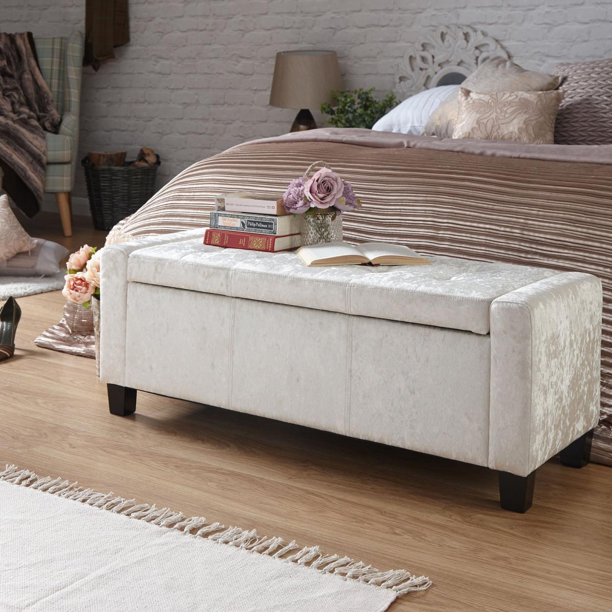 Verona Crushed Velvet Ottoman Grey – image 6
