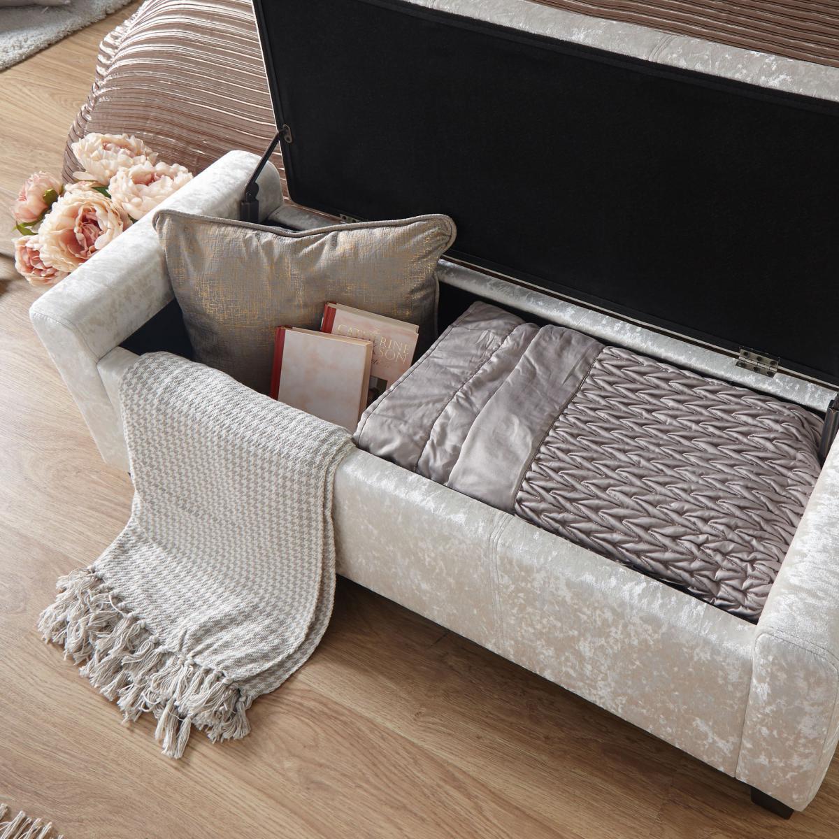 Verona Crushed Velvet Ottoman Grey – image 10