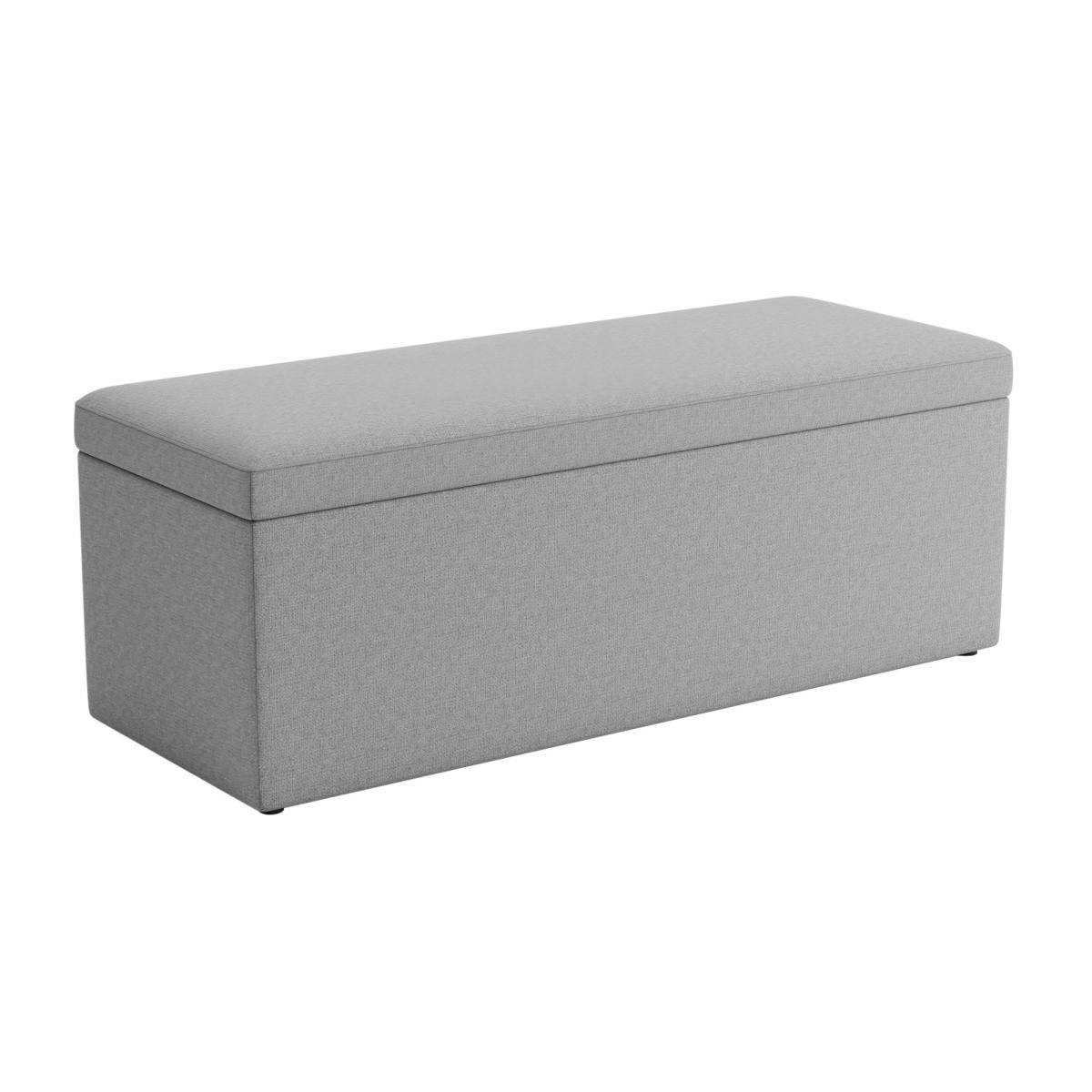 Oswald Faux Wool Ottoman Bench Grey – image 2