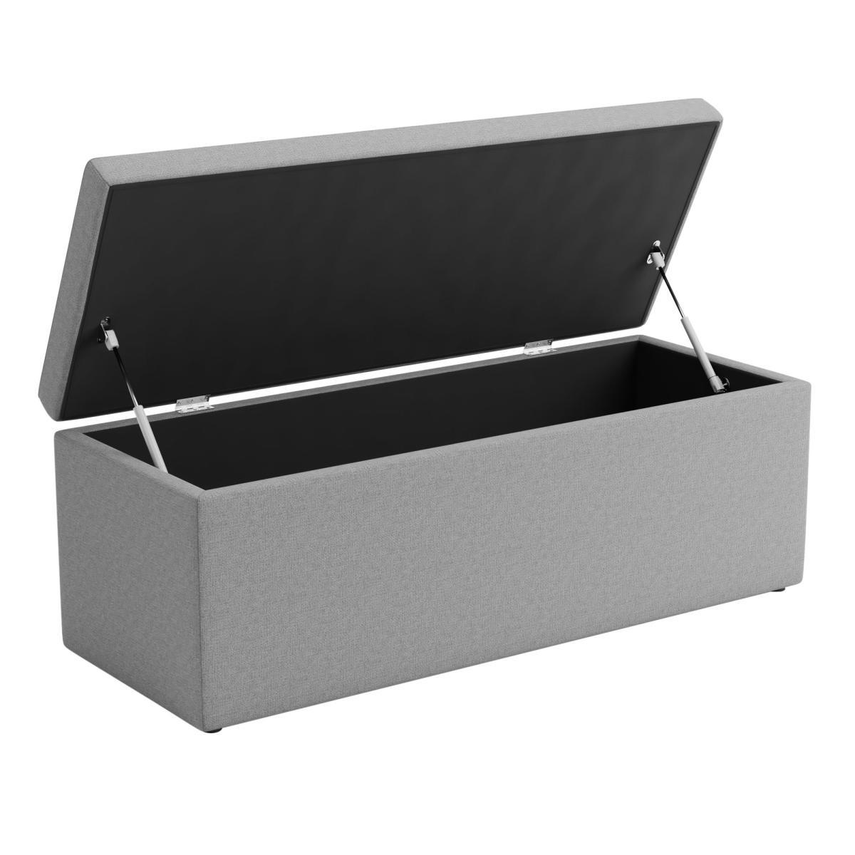 Oswald Faux Wool Ottoman Bench Grey – image 4