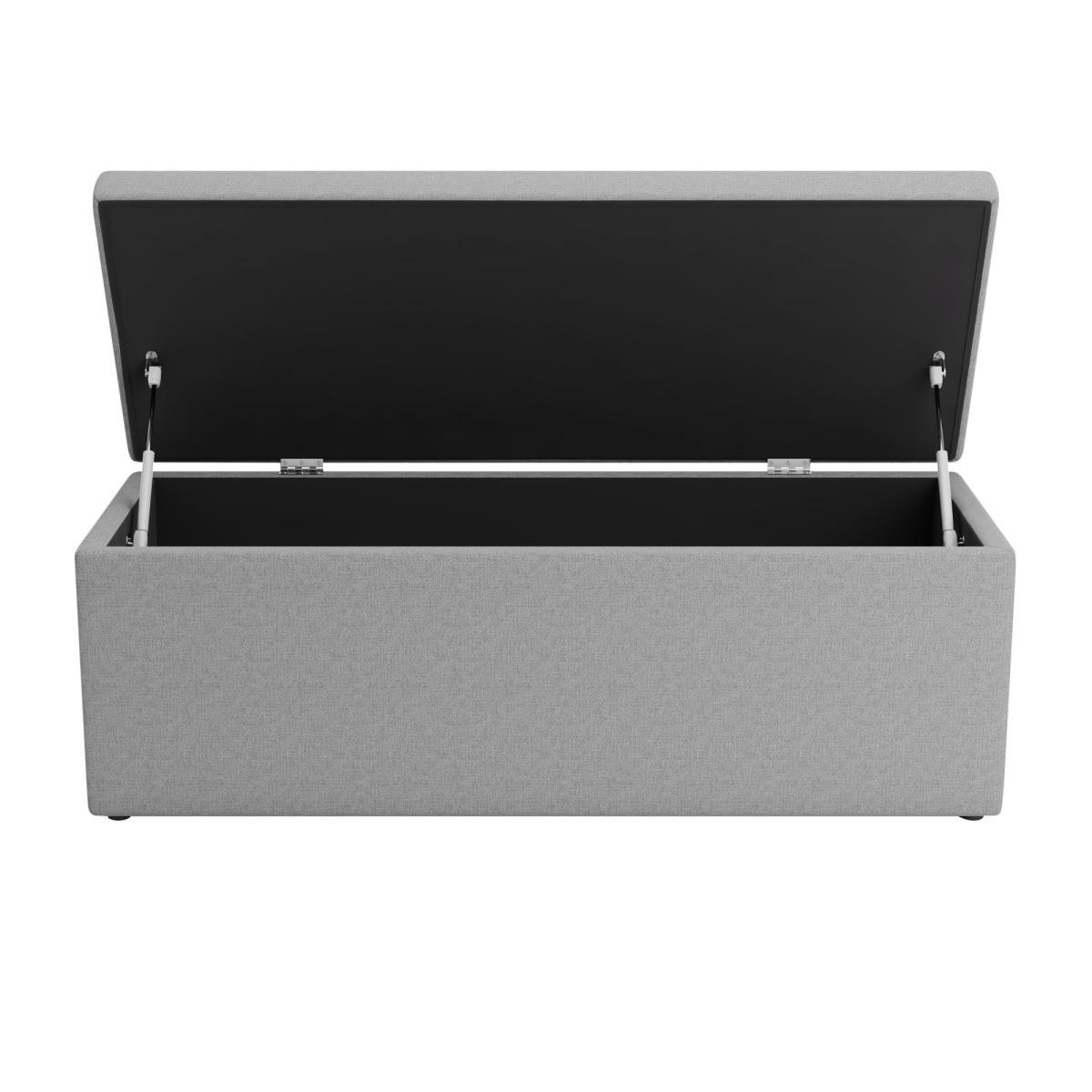Oswald Faux Wool Ottoman Bench Grey – image 5