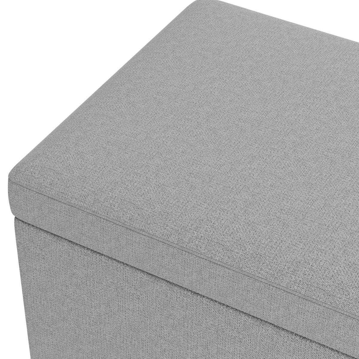 Oswald Faux Wool Ottoman Bench Grey – image 6
