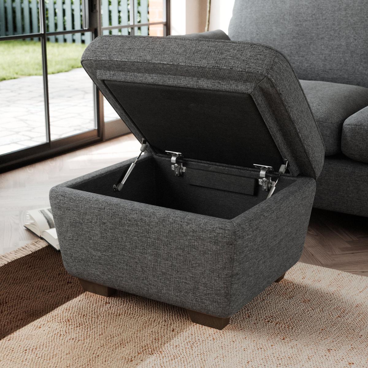 Arundel Storage Footstool Tonal Weave Charcoal – image 4