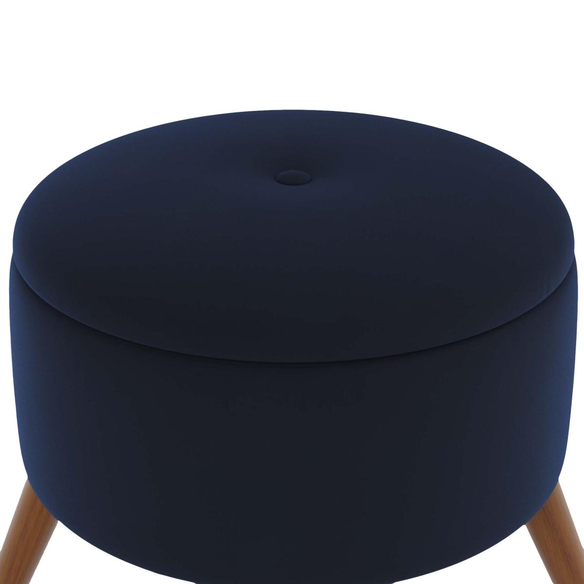 Eliza Velvet Storage Footstool Luxe Navy – image 4