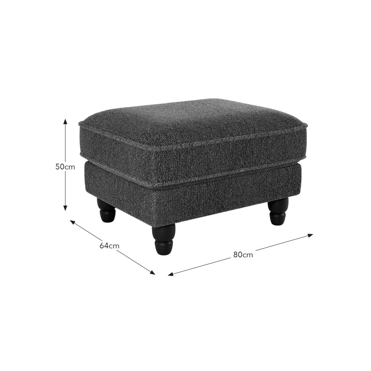 Beatrice Chunky Soft Chenille Footstool Chunky Soft Chenille Pacific – image 6