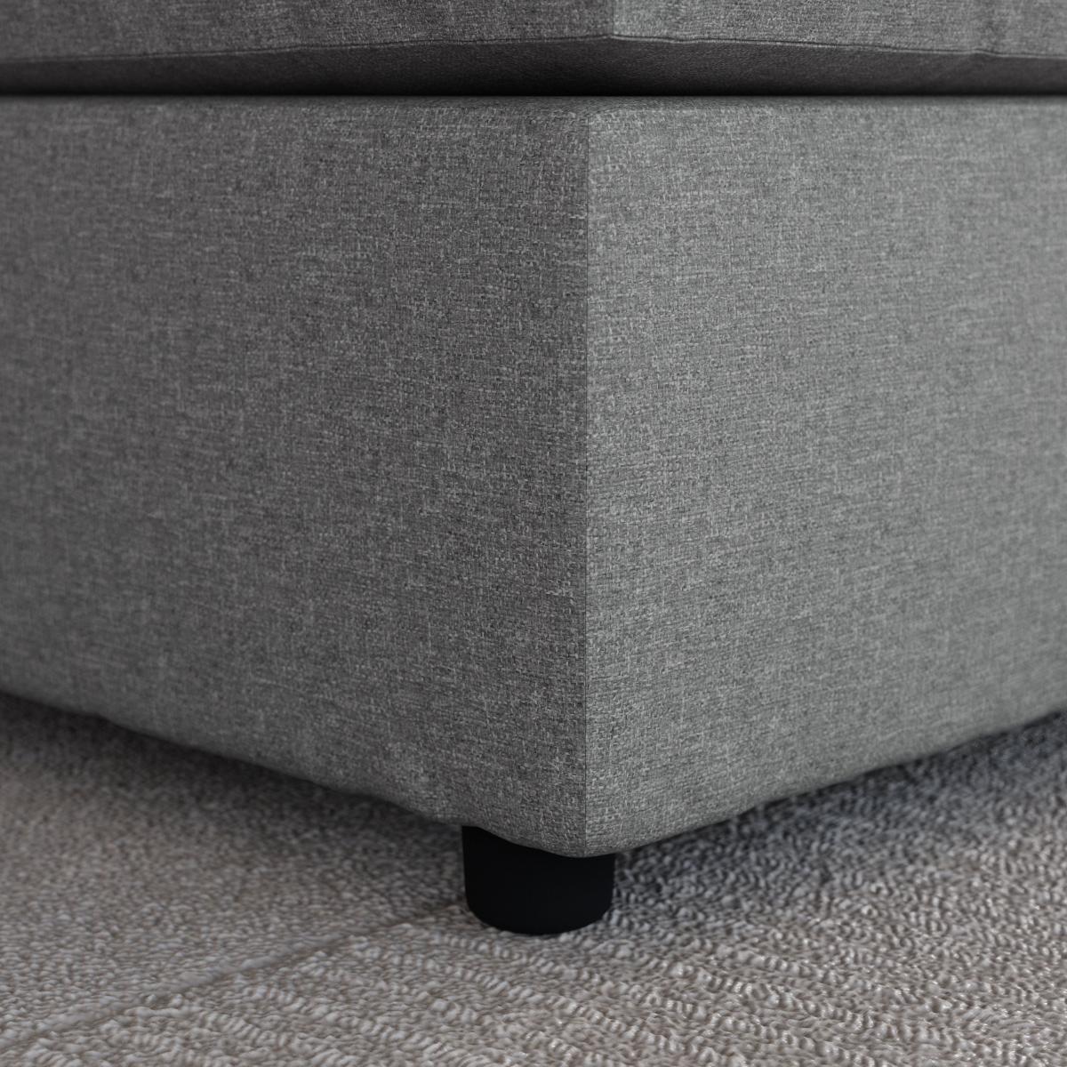 Blake Soft Texture Fabric Footstool Soft Texture Grey – image 3