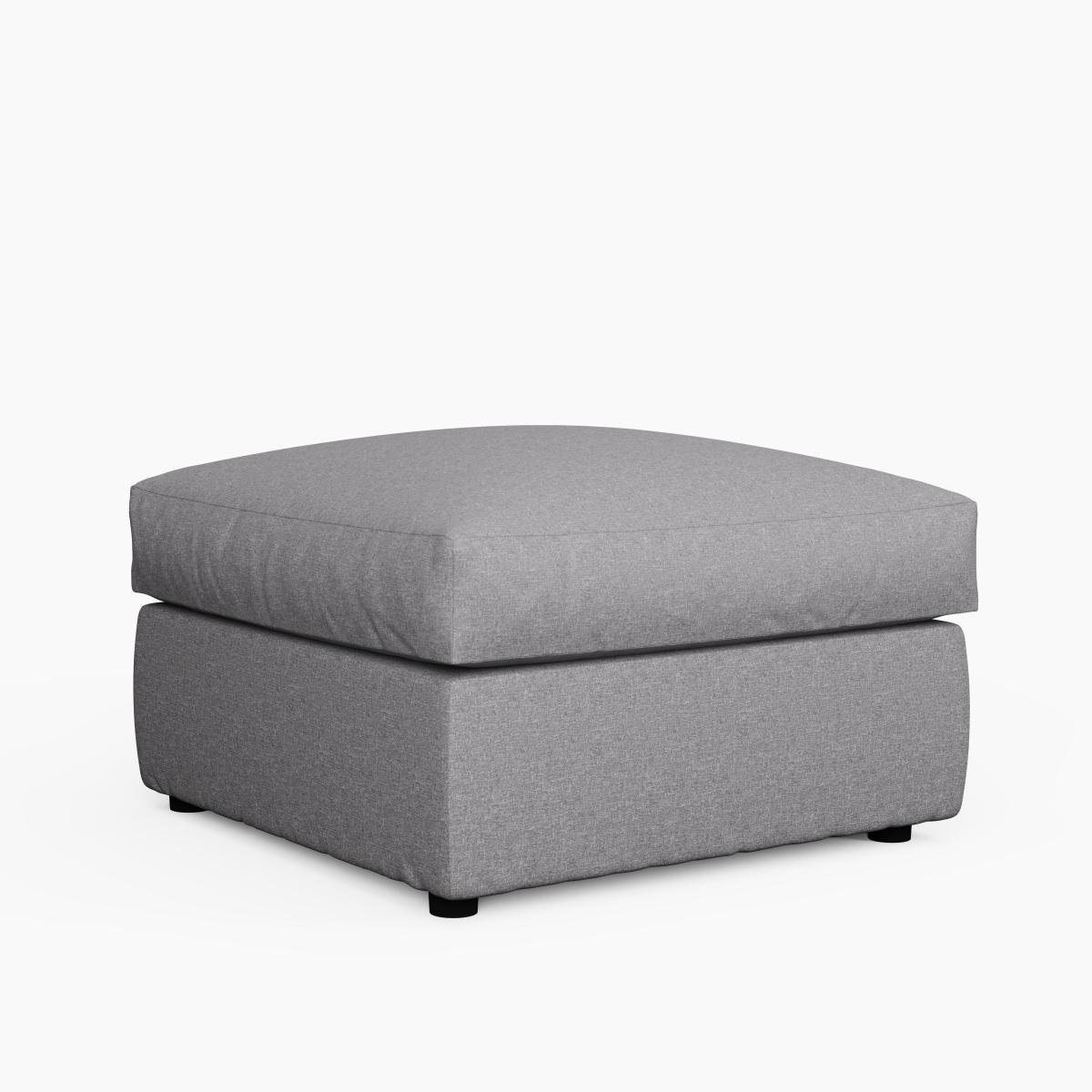 Blake Soft Texture Fabric Footstool Soft Texture Grey – image 5