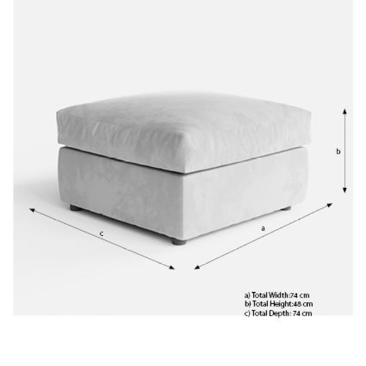 Blake Soft Texture Fabric Footstool Soft Texture Grey – image 7