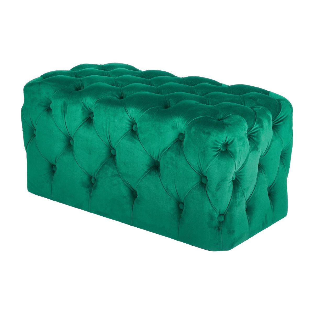 Seraphina Velvet Buttoned Ottoman Forest (Green) – image 3