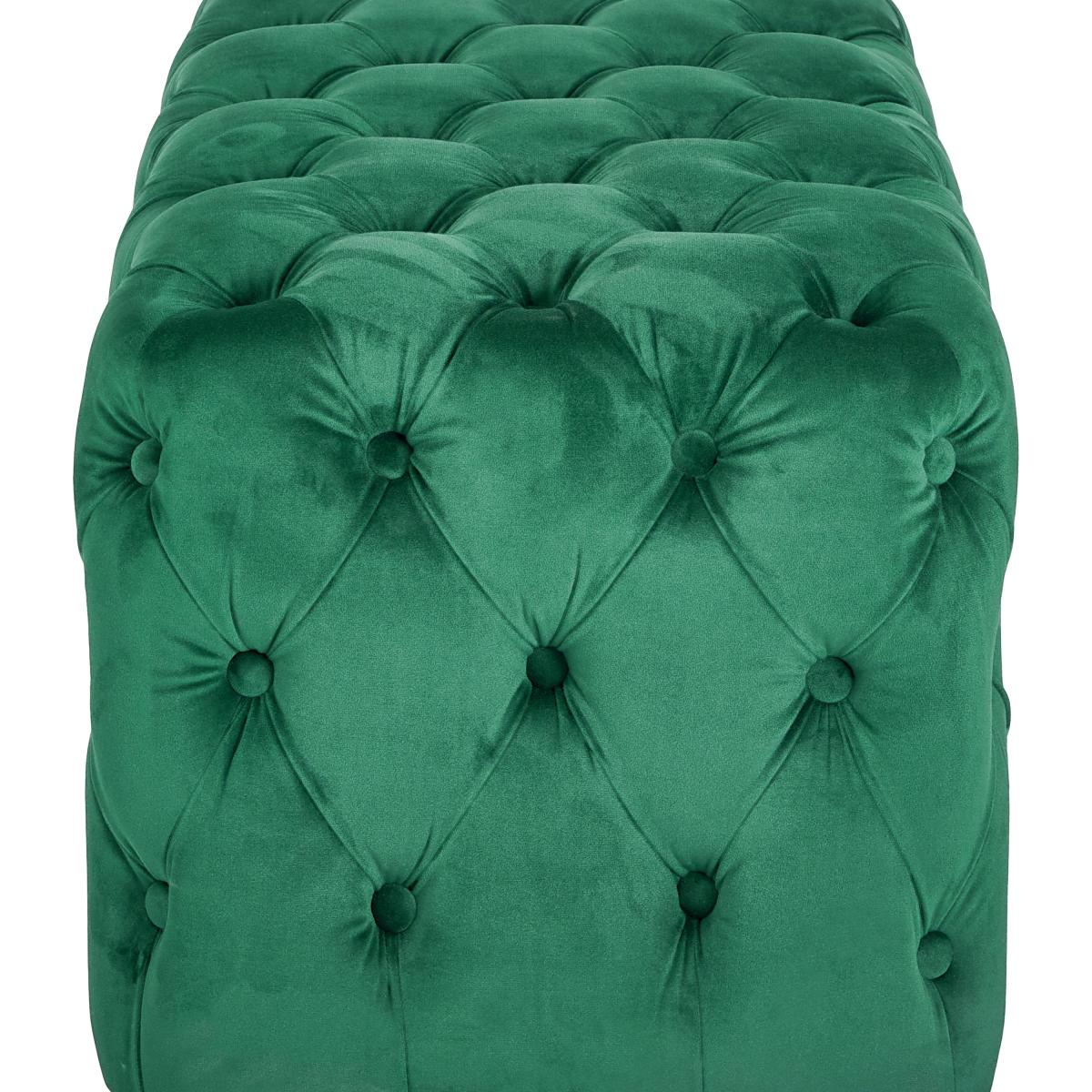 Seraphina Velvet Buttoned Ottoman Forest (Green) – image 4