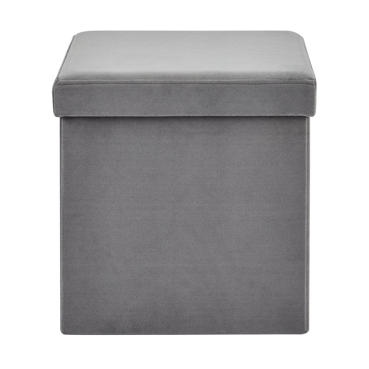Matilda Eco Velvet Foldable Storage Cube Grey – image 2