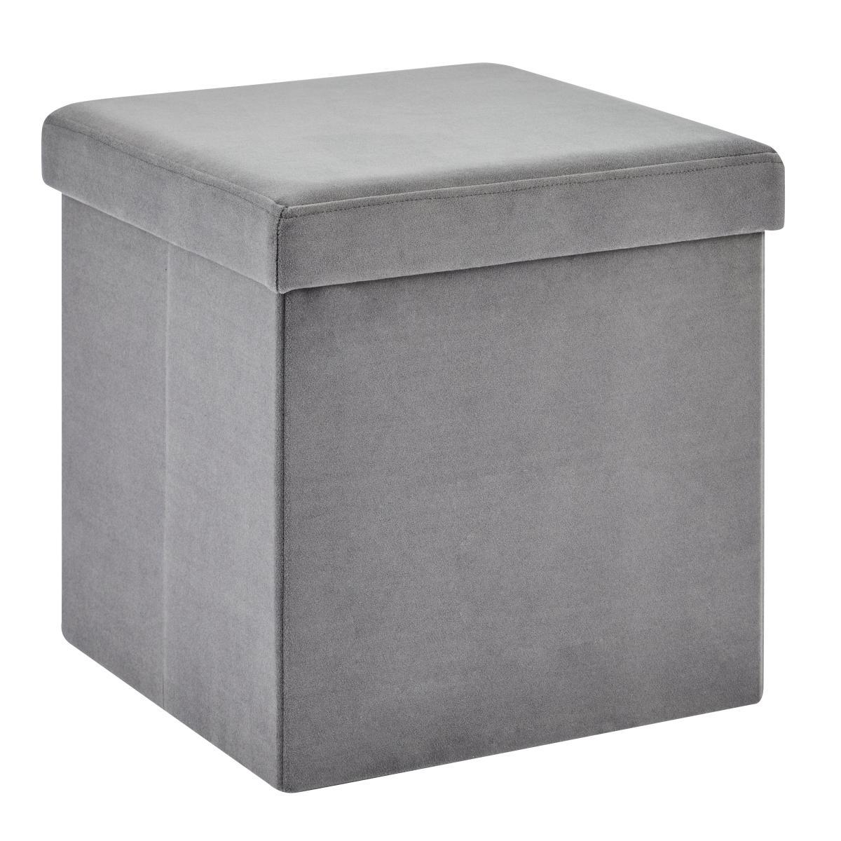 Matilda Eco Velvet Foldable Storage Cube Grey – image 3