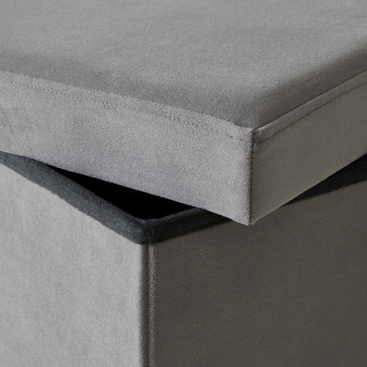 Matilda Eco Velvet Foldable Storage Cube Grey – image 4