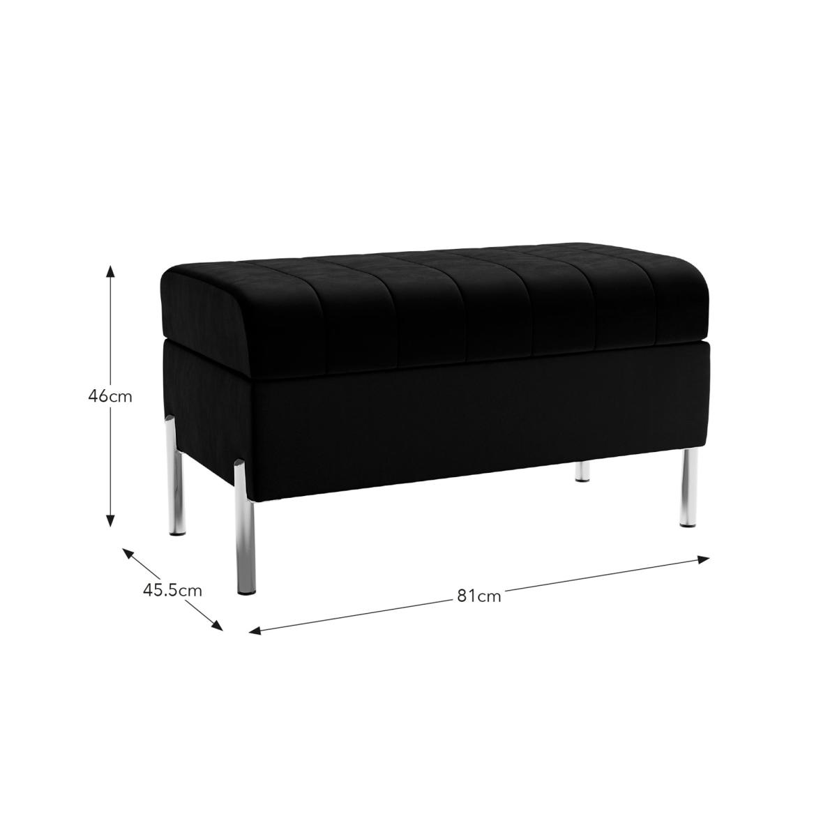 Quilted Velvet Storage Footstool Luxe Navy – image 6