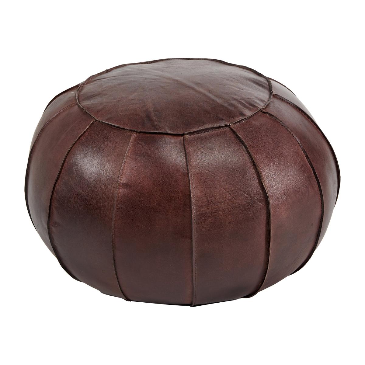Giona Leather Pouffe Mahogany (Brown) – image 2