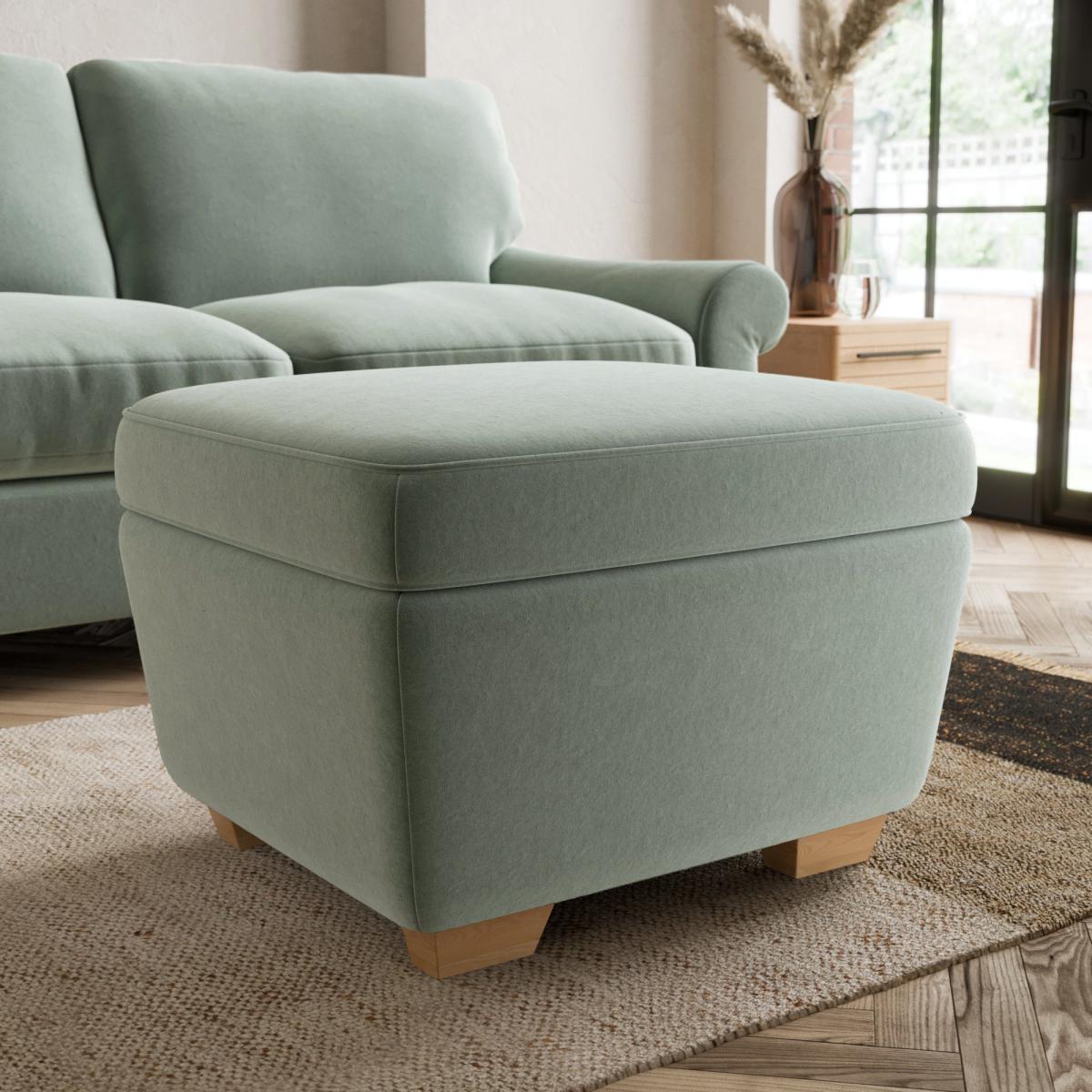 Arundel Luxury Velvet Footstool Luxury Velvet Lilypad – image 1