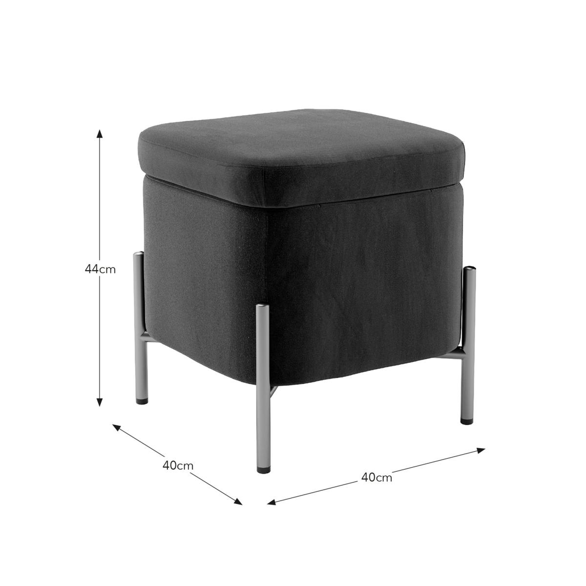 Ivy Velvet Storage Footstool Velvet Bottle Green – image 7