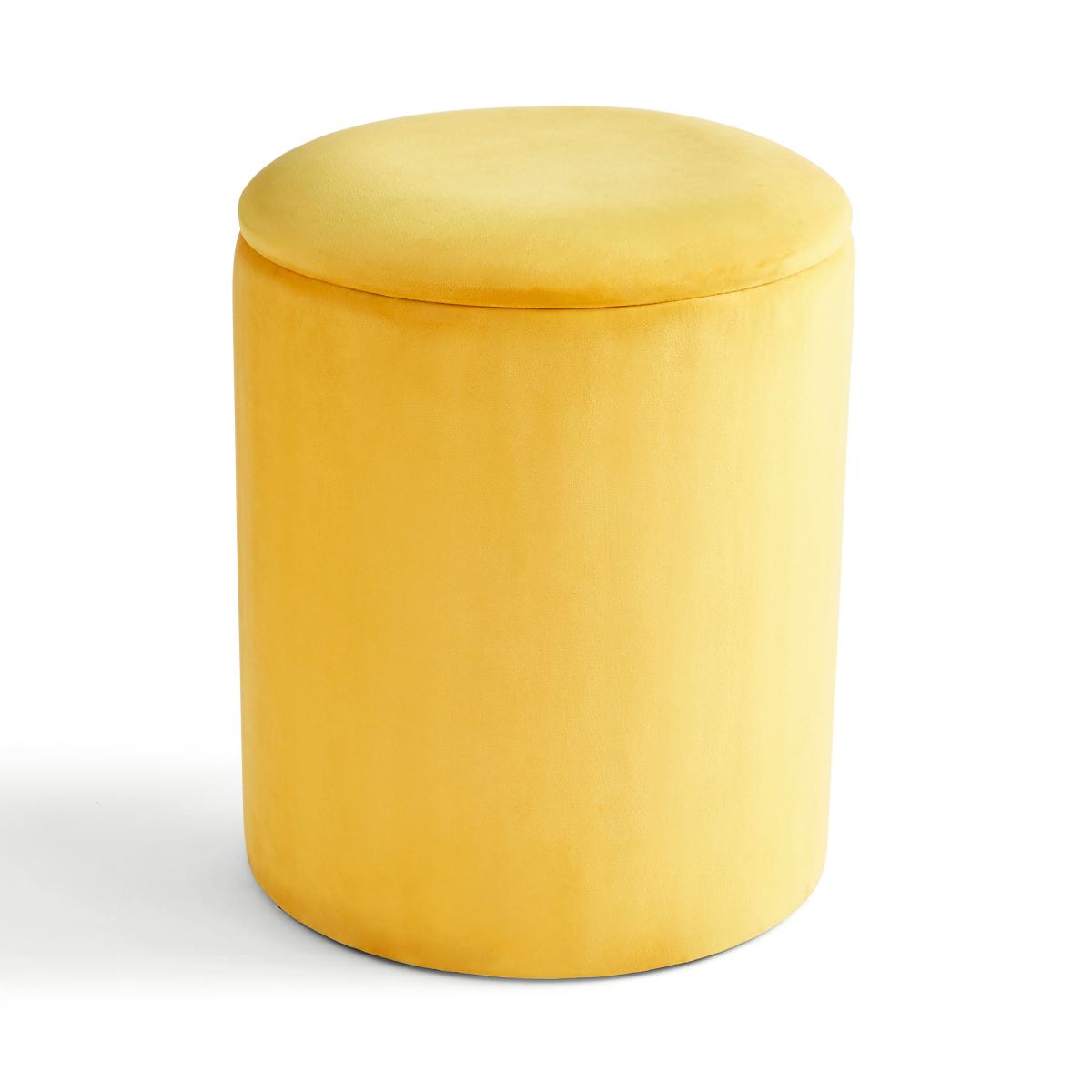 Plain Velvet Storage Footstool Gold Gold – image 6