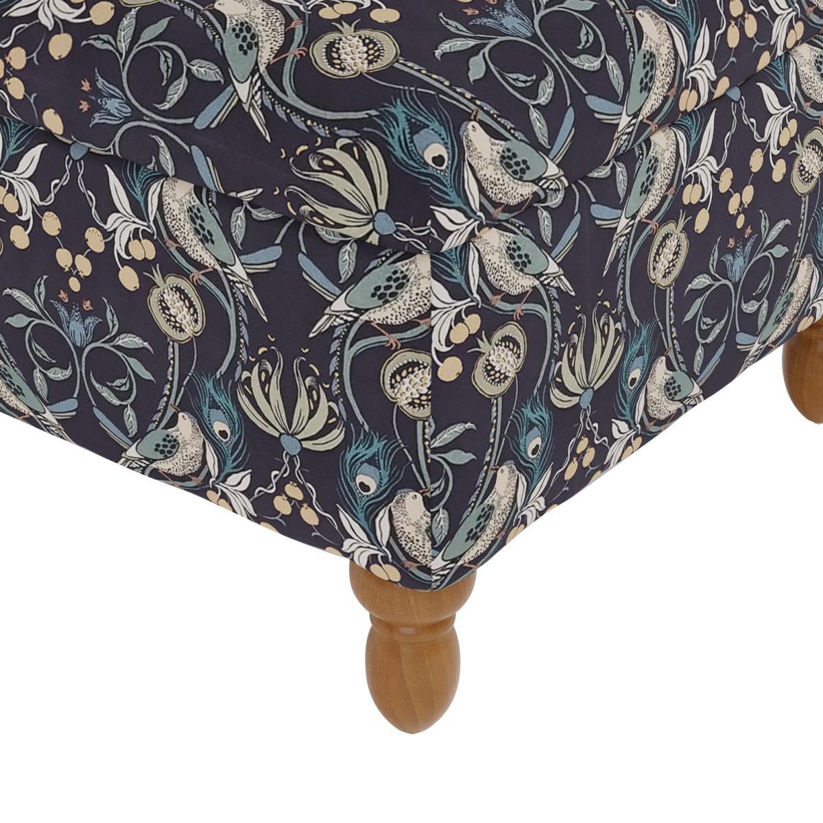 Oswald Navy Havisham Print Footstool With Storage Navy – image 4
