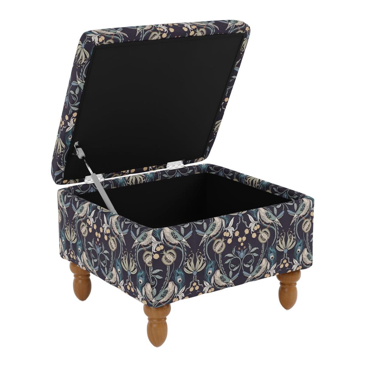 Oswald Navy Havisham Print Footstool With Storage Navy – image 5