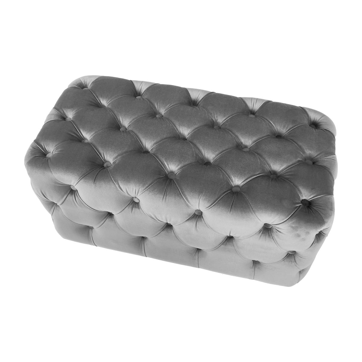 Seraphina Velvet Buttoned Ottoman Dove (Grey) – image 5