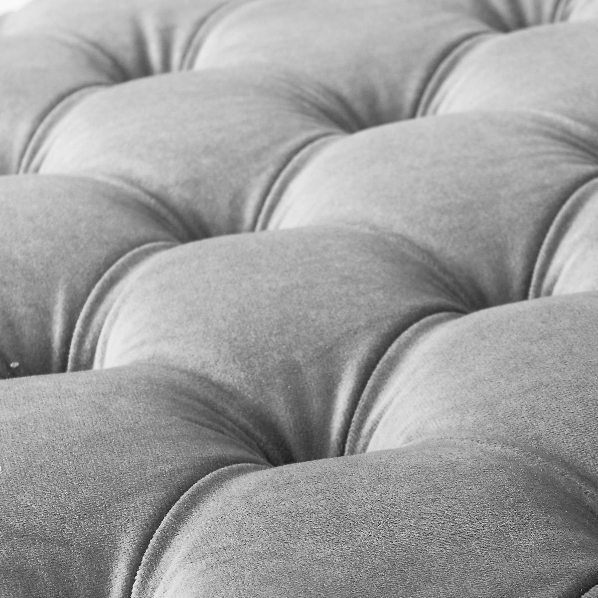 Seraphina Velvet Buttoned Ottoman Dove (Grey) – image 6