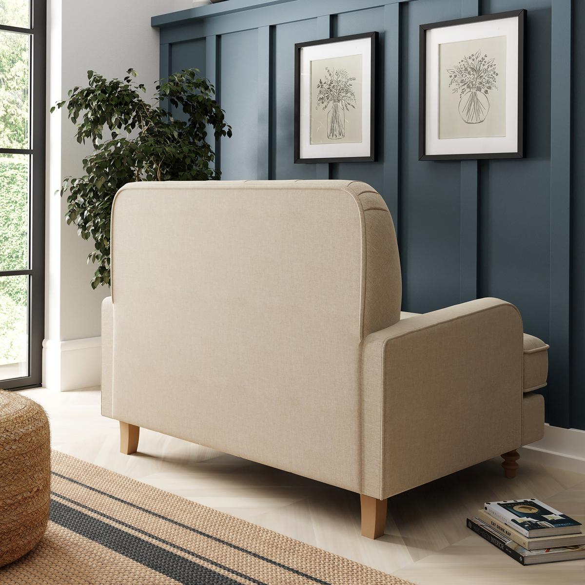 Beatrice Buttoned Luna Snuggle Chair Luna Natural – image 4