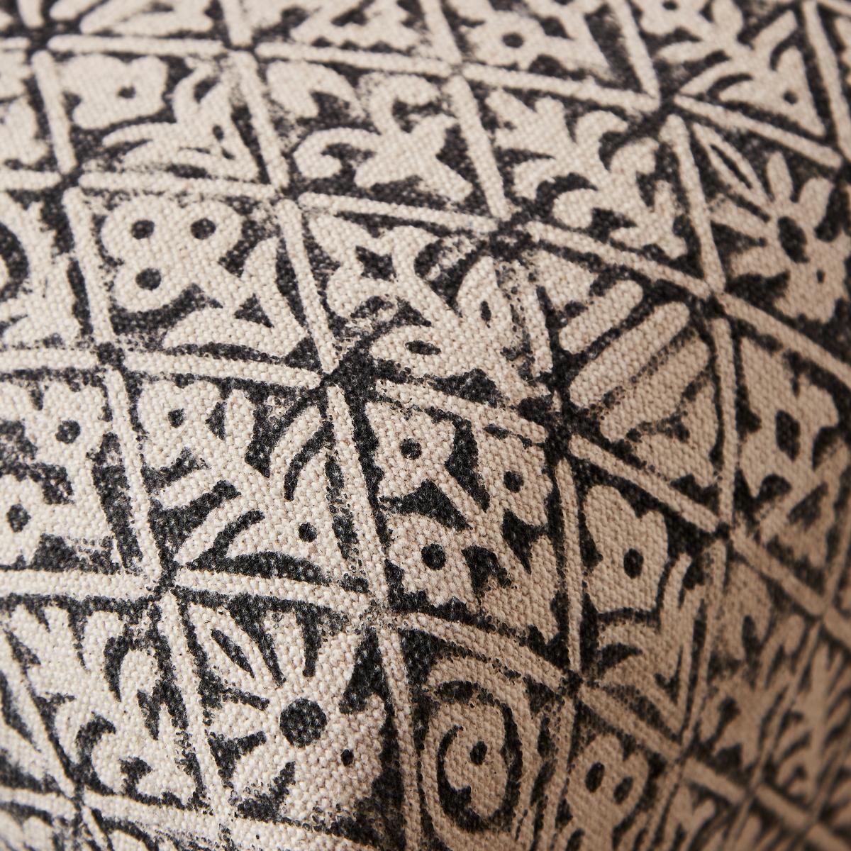 Jaipur Edit Tile Print Footstool Black Black and white – image 4