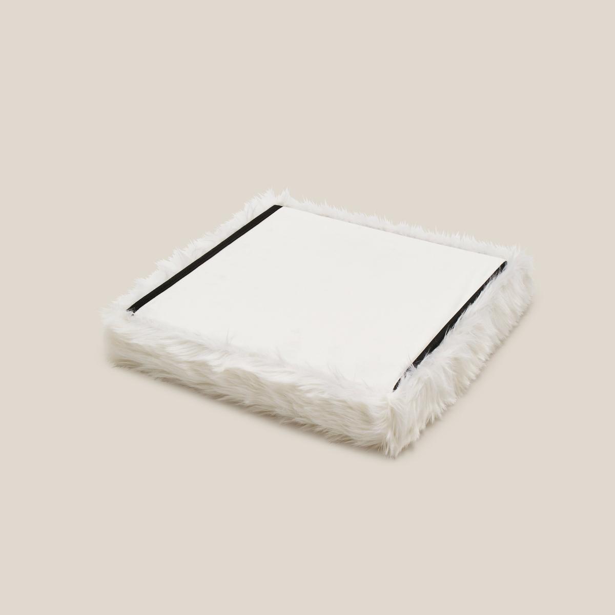 Snowball Faux Fur Foldable Storage Cube White – image 4