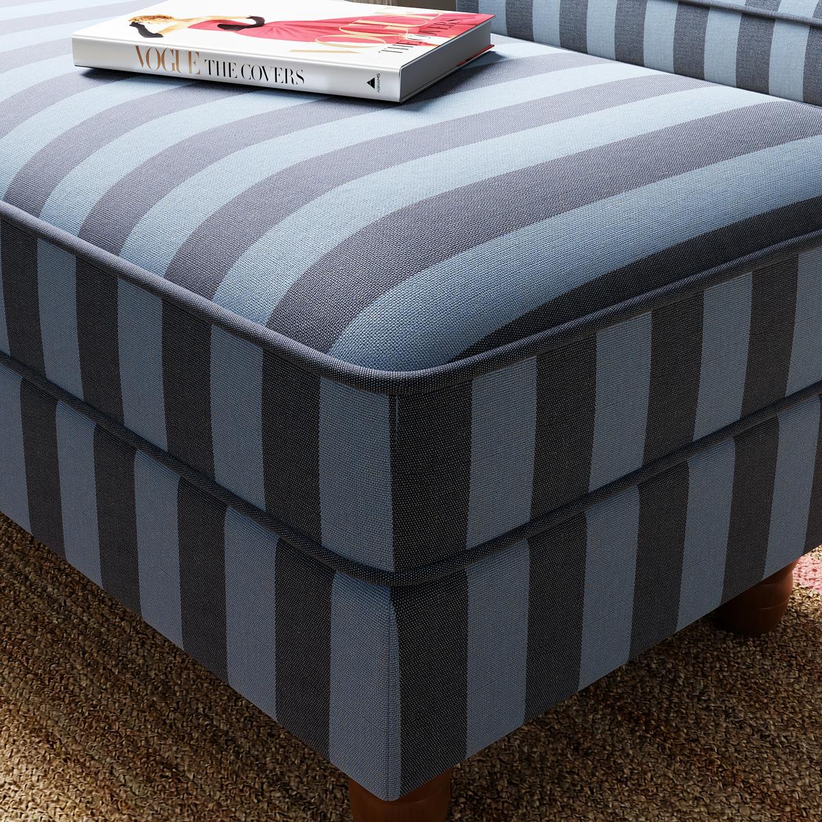 Beatrice Two Tone Woven Stripe Large Storage Footstool Woven Stripe Navy – image 4
