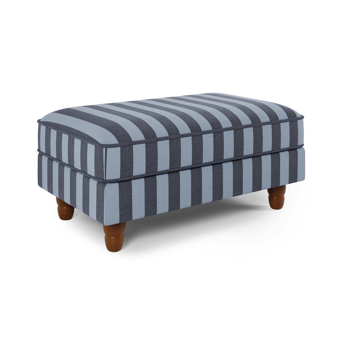 Beatrice Two Tone Woven Stripe Large Storage Footstool Woven Stripe Navy – image 6