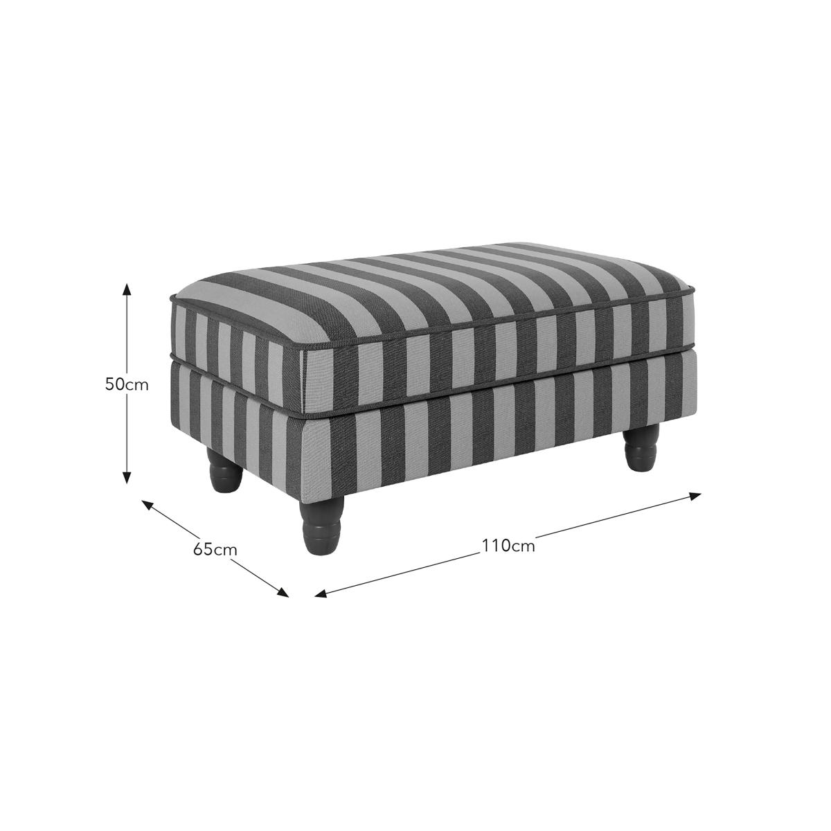 Beatrice Two Tone Woven Stripe Large Storage Footstool Woven Stripe Navy – image 8