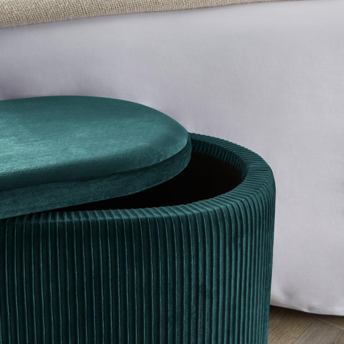 Florence Velvet Ottoman Green – image 3