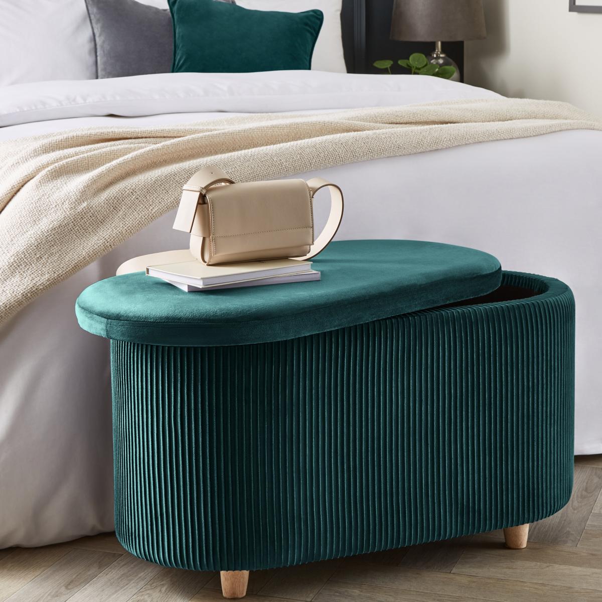 Florence Velvet Ottoman Green – image 4