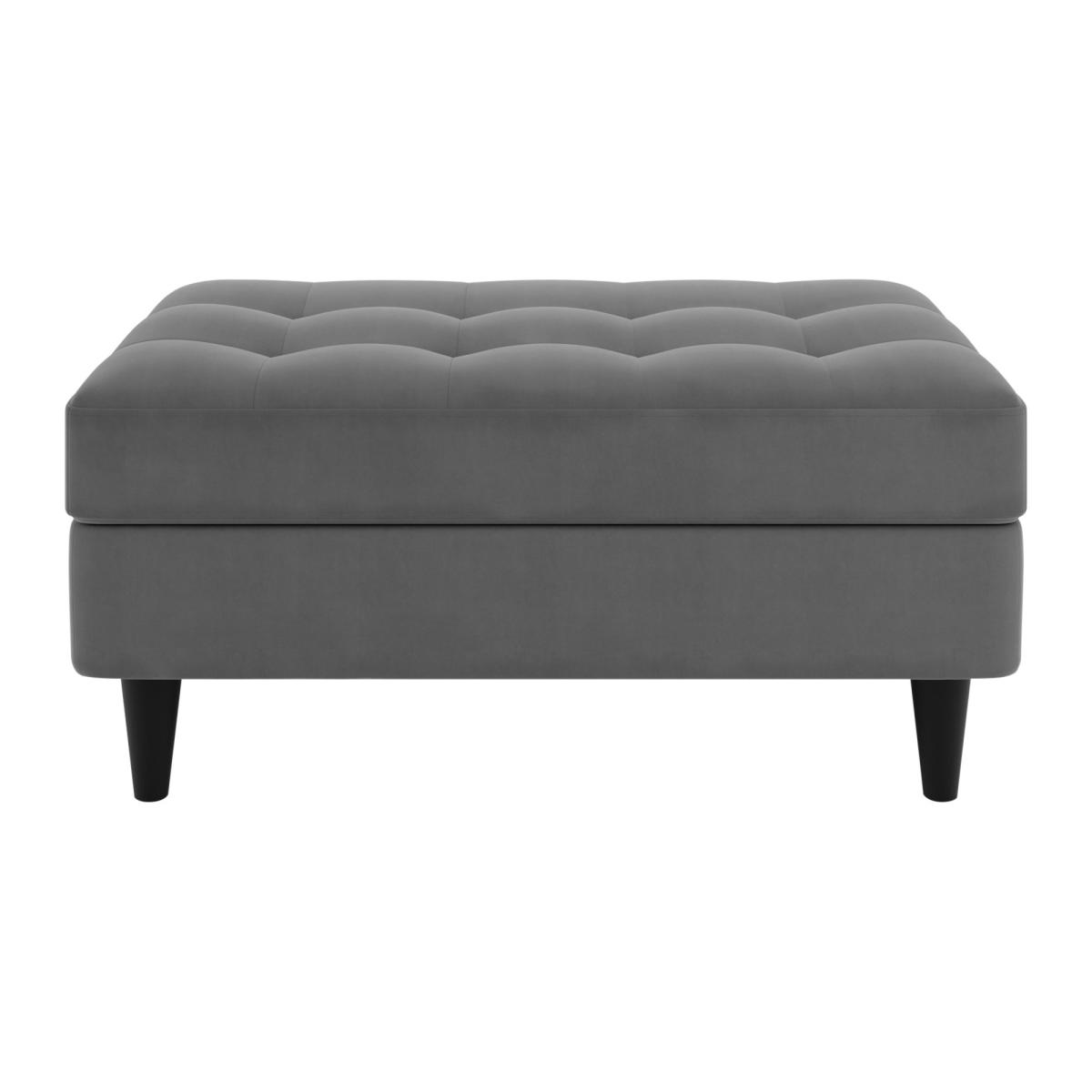 Zoe Velvet Storage Footstool Steeple Grey – image 3